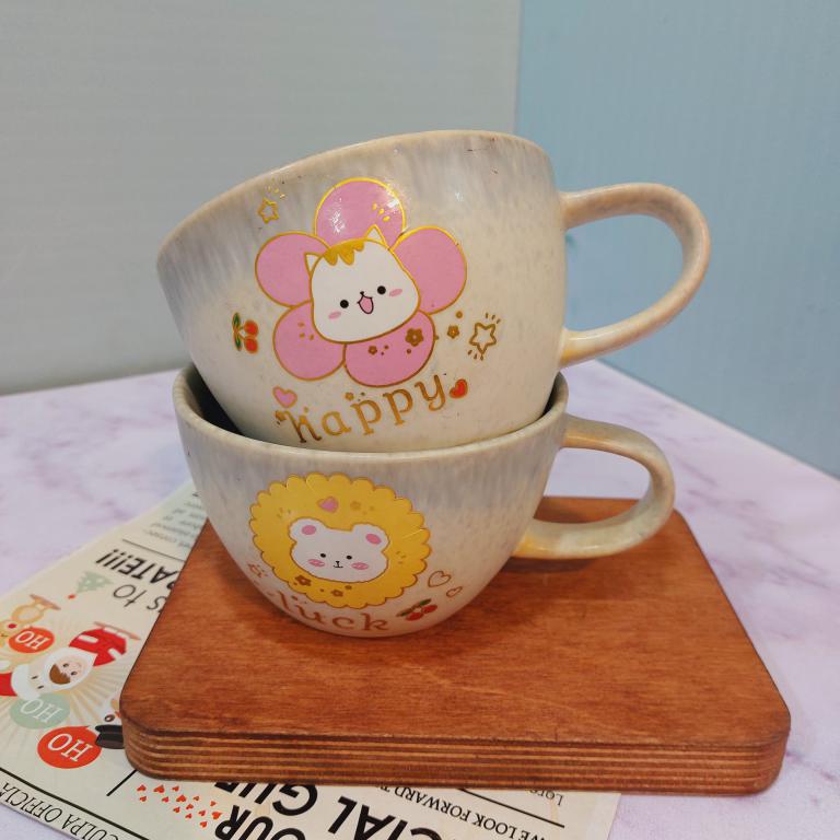 ماگ فنجون لاته خوری طرح گل کد 1630