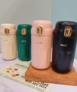 تراول ماگ استیل کافی دکمه طلایی کد 1633