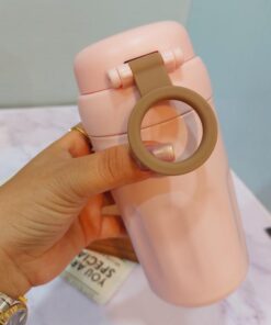 تراول ماگ استیل کافی دکمه طلایی کد 1633