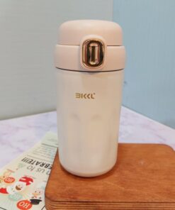 تراول ماگ استیل کافی دکمه طلایی کد 1633