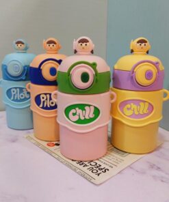 تراول ماگ فانتزی نی دار طرح آدمک کد 1655