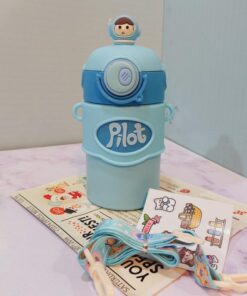 تراول ماگ فانتزی نی دار طرح آدمک کد 1655