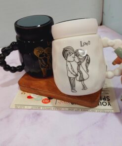 ماگ ست در پیچی آینه دار باکس کادویی 5طرح کد 1670