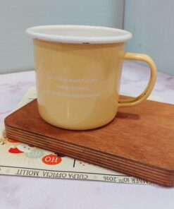 ماگ فلزی نشکن لعابی فونت دار و ساده کد 1673