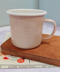 ماگ فلزی نشکن لعابی فونت دار و ساده کد 1673