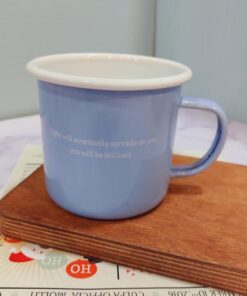 ماگ فلزی نشکن لعابی فونت دار و ساده کد 1673