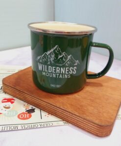 ماگ فلزی نشکن لعابی فونت دار و ساده کد 1673