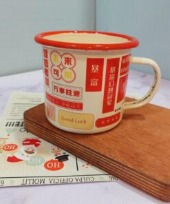 ماگ فلزی نشکن لعابی فونت دار و ساده کد 1673