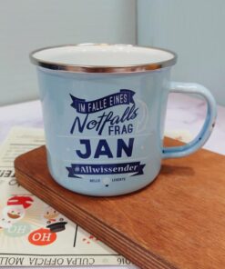 ماگ فلزی نشکن لعابی فونت دار و ساده کد 1673