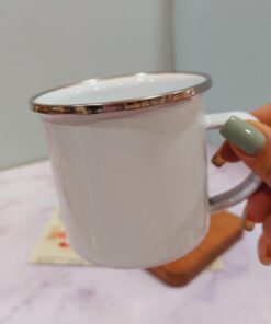 ماگ فلزی نشکن لعابی فونت دار و ساده کد 1673