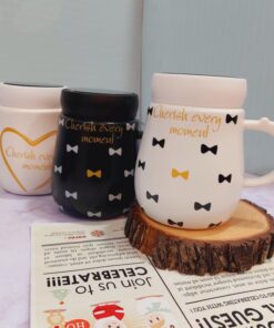 ماگ پاپیونی درپیچی آینه دار کد 1682