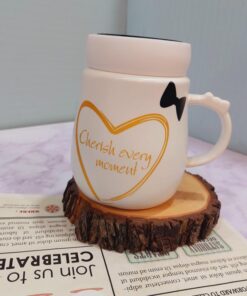 ماگ پاپیونی درپیچی آینه دار کد 1682