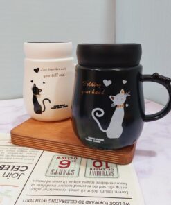 ماگ دسته پاپیونی طرح گربه کد 1684