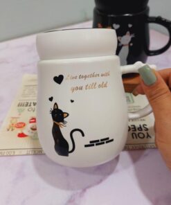 ماگ دسته پاپیونی طرح گربه کد 1684