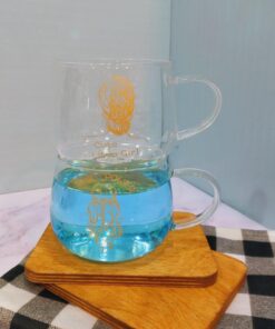 ماگ شیشه ای طرح دختر طلایی کد 1690