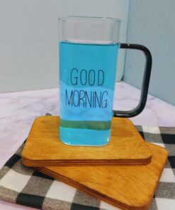 ماگ پیرکس دسته مشکی گود مورنینگ دو حجم کد1504