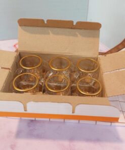 شات بلوری لبه طلایی قهوه کد 1716