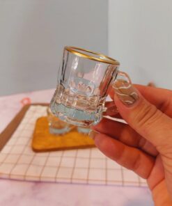 شات بلوری لبه طلایی قهوه کد 1716