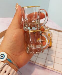 شات بلوری لبه طلایی قهوه کد 1716