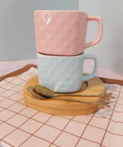 فنجون زیره چوبی دار مشبک پاستلی کد 1718