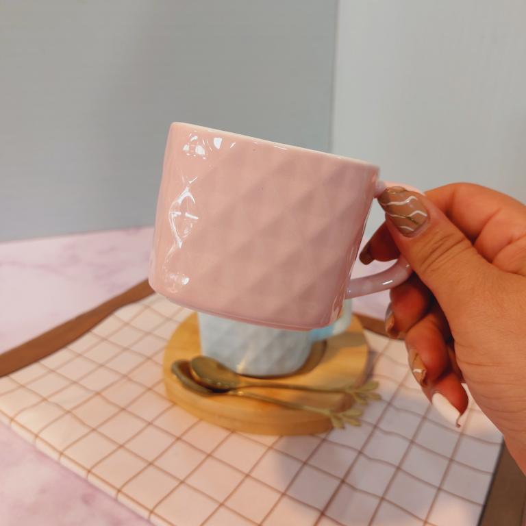 فنجون زیره چوبی دار مشبک پاستلی کد 1718