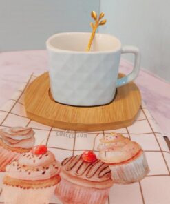 فنجون زیره چوبی دار مشبک پاستلی کد 1718