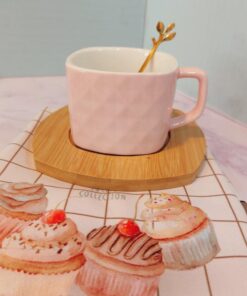 فنجون زیره چوبی دار مشبک پاستلی کد 1718