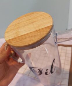 ظرف روغن در چوبی سرامیکی و نشکن کد 1720