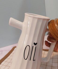 ظرف روغن در چوبی سرامیکی و نشکن کد 1720