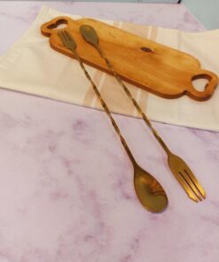 قاشق استیل بلند طلایی SPOON کد 1733