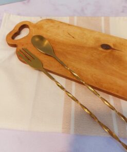 قاشق استیل بلند طلایی SPOON کد 1733