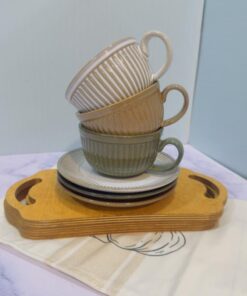 فنجان لاته خوری طرح کلاسیک سه رنگ کد 1773