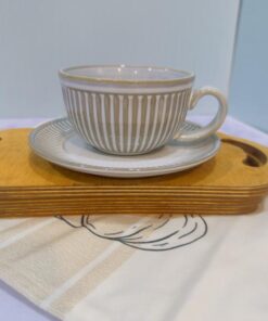 فنجان لاته خوری طرح کلاسیک سه رنگ کد 1773