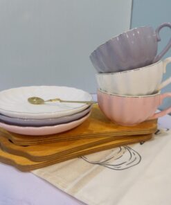 فنجون نلبعکی برند نوبل رنگی قاشق دار کد 1777