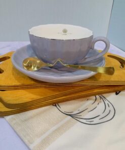 فنجون نلبعکی برند نوبل رنگی قاشق دار کد 1777