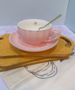 فنجون نلبعکی برند نوبل رنگی قاشق دار کد 1777