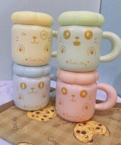 ماگ درپیچی طرح گربه ملوس کد 1781