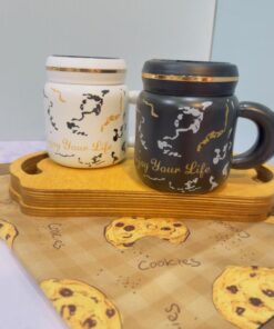 ست ماگ ماربل درپیچی اینه دار دوتایی کد 1782