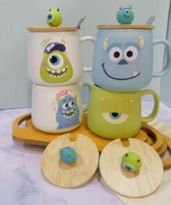 ماگ سرامیکی سالیوان و مایک در بامبو چوبی کد 1788