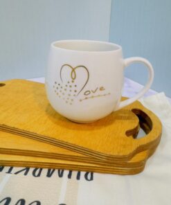 ماگ دسته دار سفید و مشکی طرح دار کد 1791