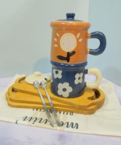 ماگ سرامیکی طرح نقاشی گل دار کد 1792