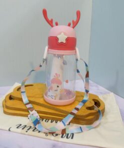 قمقمه شاخ گوزنی برچسب فانتزی نی دار کد 1801