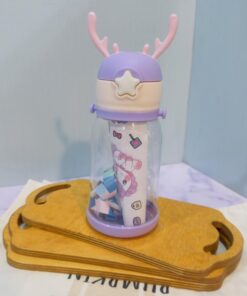 قمقمه شاخ گوزنی برچسب فانتزی نی دار کد 1801