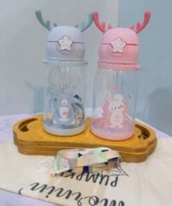 قمقمه نی دار دکمه ستاره ای حیوانات کد 1798