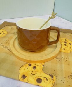 فنجان لته خوری طرح لوزی مربع زیر چوبی کد 1807