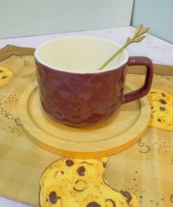 فنجان لته خوری طرح لوزی مربع زیر چوبی کد 1807