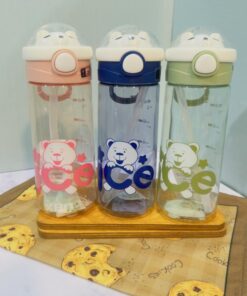 قمقمه کودک نی دار طرح خرس کد 1822