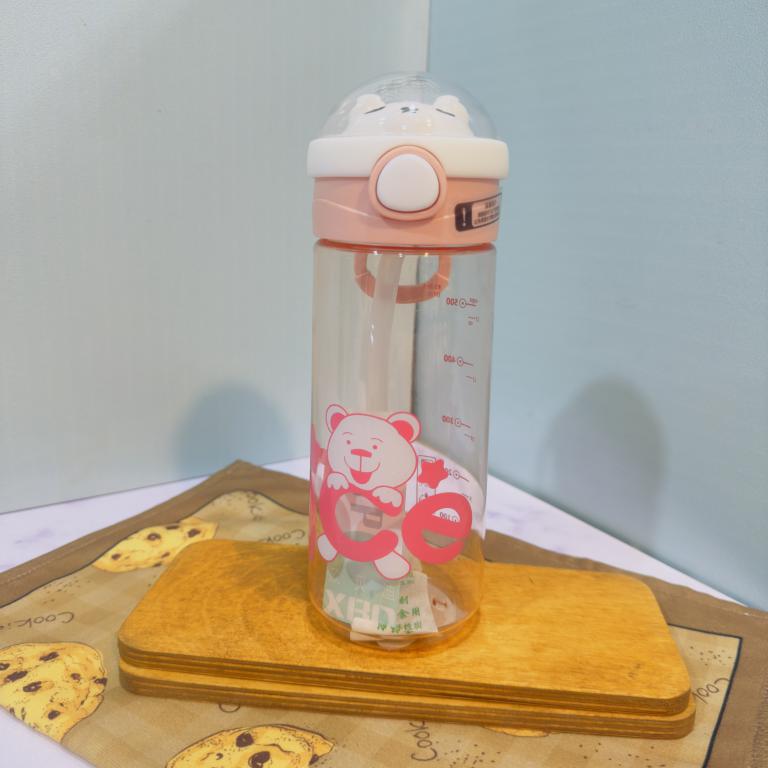 قمقمه کودک نی دار طرح خرس کد 1822