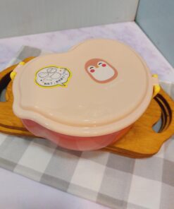 ظرف غذای دو طبقه پلاستیکی کودک طرح حیوانات رنگی کد 1741