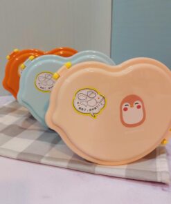 ظرف غذای دو طبقه پلاستیکی کودک طرح حیوانات رنگی کد 1741